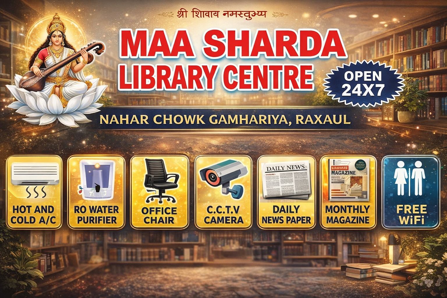 Maa Sharda Library Center banner